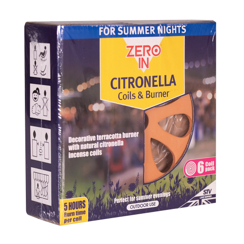 Zero In Citronella Terracotta Burner & Coil 6 Pack 1