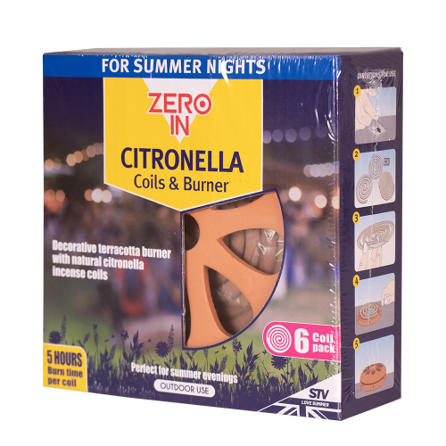 Zero In Citronella Terracotta Burner & Coil 6 Pack 2
