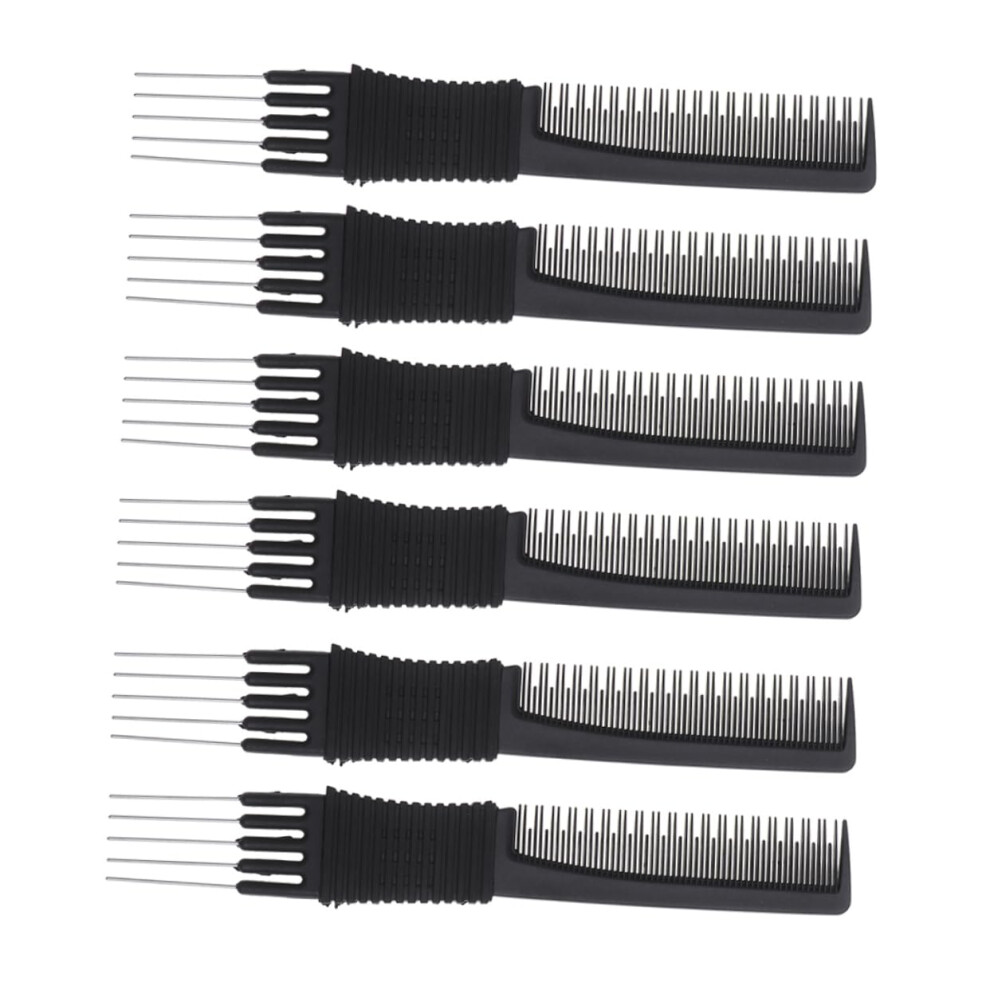 Unisex Hair Styling Comb Set With Ergonomic Handle For Detangling Curly And Textured Hair, 6Pcs