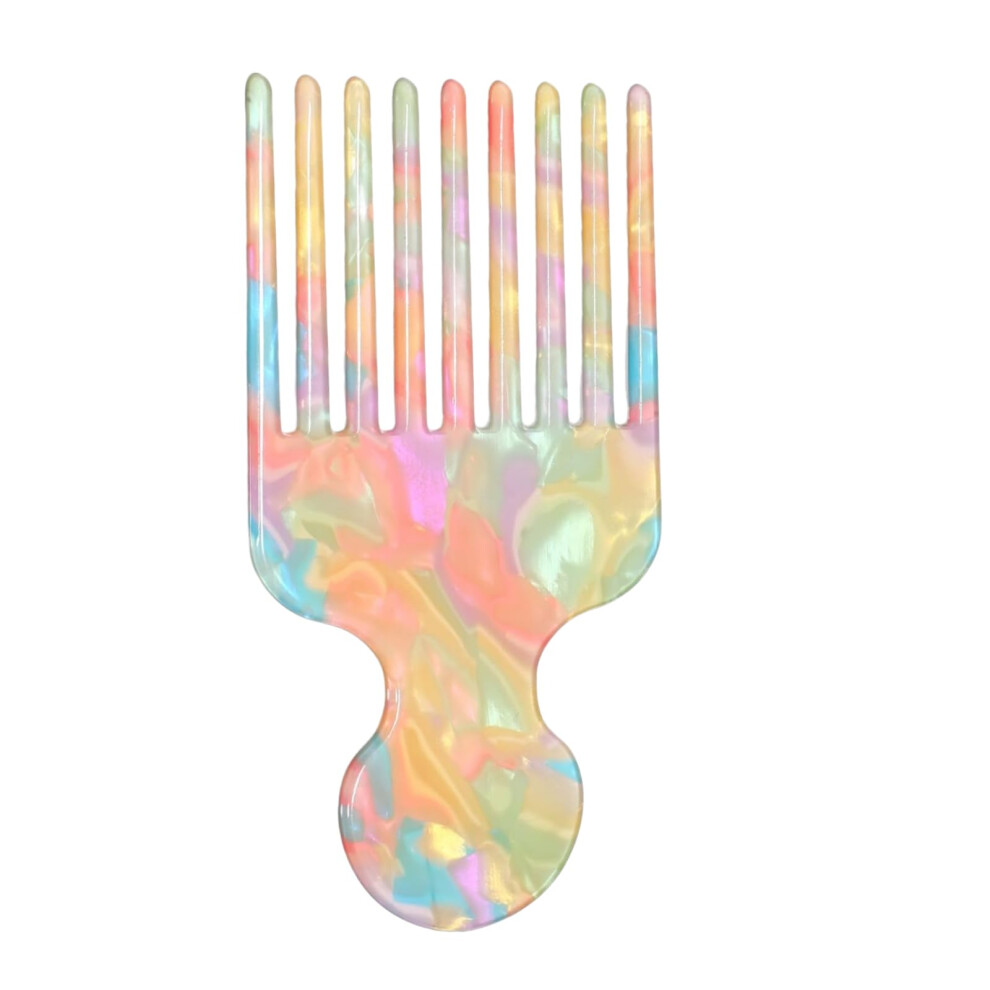 Unisex Wide Tooth Hair Pick Comb For Curls, Long Teeth Root Lift Detangling Styling Tool, 4.8 Inches