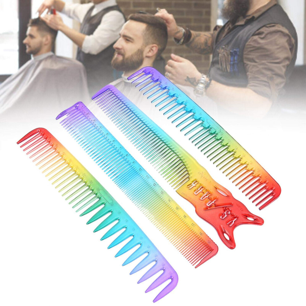 Unisex Professional Hair Cutting Comb Set With Precision Scale, Gradient Salon Hairdressing Combs