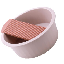 Plastic Wash Basin with Washboard for Clothes, Baby Bath, Laundry and Dorm Hygiene Use