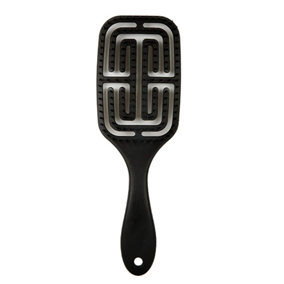 Black Detangling Hair Brush With Round Teeth, Gentle Scalp Massage Comb For Salon And Home Use