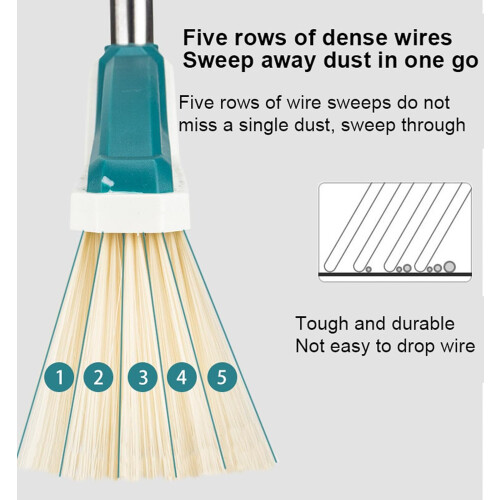 Broom and Dustpan Set with Long Handle and Comb Teeth for Home Kitchen Office Cleaning Ref: 6205 2