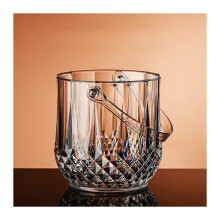 Wine Ice Bucket Clear Acrylic 1.2L Champagne Cooler with Handles for Parties, Leakproof Design