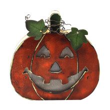 Grappige Halloween pompoenlamp, houten decoratieve lantaarn, spookornament, feestdecoratie