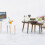 1Set1: Mesa de centro triangular para casa de muñecas, escritorio para computadora, mesa de té blanca 4