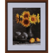 1-1/8" Polystyrene Modern Picture Frame by WholesaleArtsFrames-com 22x22 313-VIII Series Wood Grain - Dark Brown Made In USA