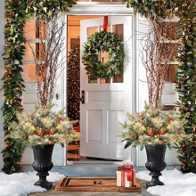 Christmas Holiday Savings Clearance! Avtoify Semi-circle Snow Flocking Snow White Garden With Mushrooms Christmas Tree