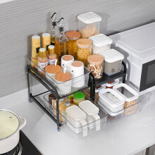 Estante organizador bajo fregadero SUSUchens, doble capa, gran capacidad, resistente, fácil de instalar, para baño y cocina, color blanco, tamaño B