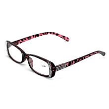 Occhiali da lettura rettangolari da donna con strass - Occhiali da lettura da donna alla moda con lenti trasparenti leopardate e tartaruga demi