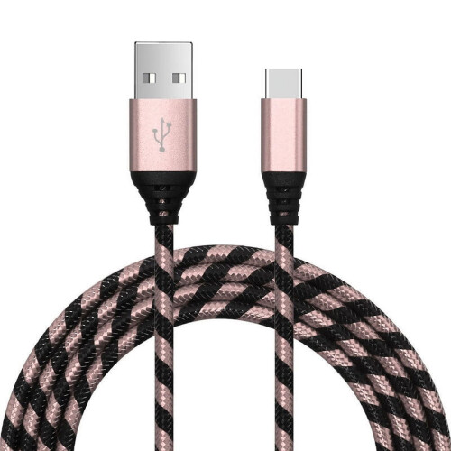 Freedomtech 6-tums USB-hane till USB-C-hane-kabel, rosa 2