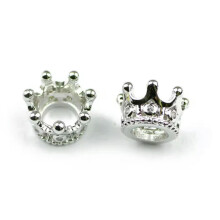 RSAMD Crown Cap kobberavstandsperler 4 stk 11*6 mm Vintage Charms løse perler til smykker - sølv - 2 stk