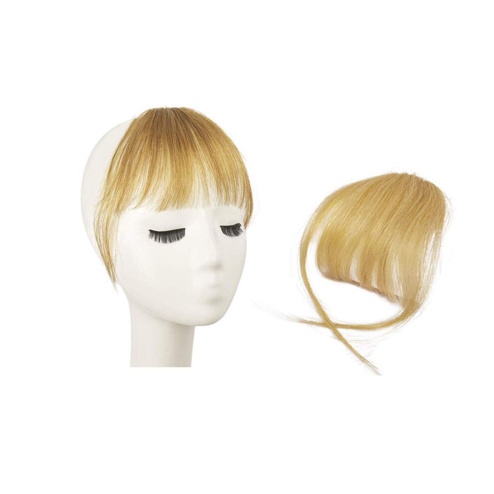 Unisex Clip In Human Hair Bangs For Women Wispy Fringe Hairpiece With Temples One Piece Natural Look