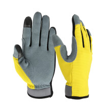Work Gloves with Breathable Palm for Mechanics Gardening Cycling Projects Yellow