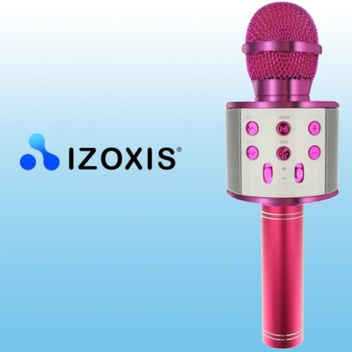 Karaokemicrofoon met luidspreker / Karaoke met microfoon - Bluetooth roze 2