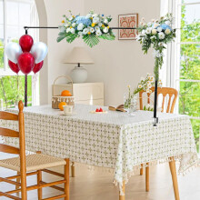 Stativ over bordet med klemmer, justerbar 120-230 cm ballongbue i svart metall til bryllup, bursdag og babyshowerdekor