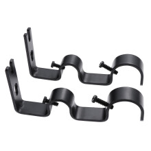 2 piezas de soportes para barra de cortina, soporte doble para barra de cortina, color blanco, accesorios para cortinas tipo flapper, soporte para