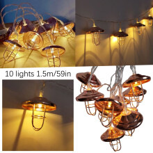 Abajur Weerihhol, Cordão de Luzes Geométricas em Estilo Industrial Ouro Rosé, 3 metros, Mini Luzes a Bateria para Decoração de Festas em