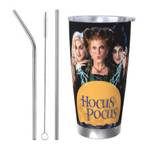 Hocus Pocus20oz Tumbler, ruostumattomasta teräksestä valmistettu tyhjiöeristetty kahvimuki, kahvimuki-matkamuki kannella, termosmuki