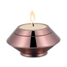 Cremation Keepsake Urn with Memorial Candle Holder, Stainless Steel, Gun Metal, Waterproof Rustproof