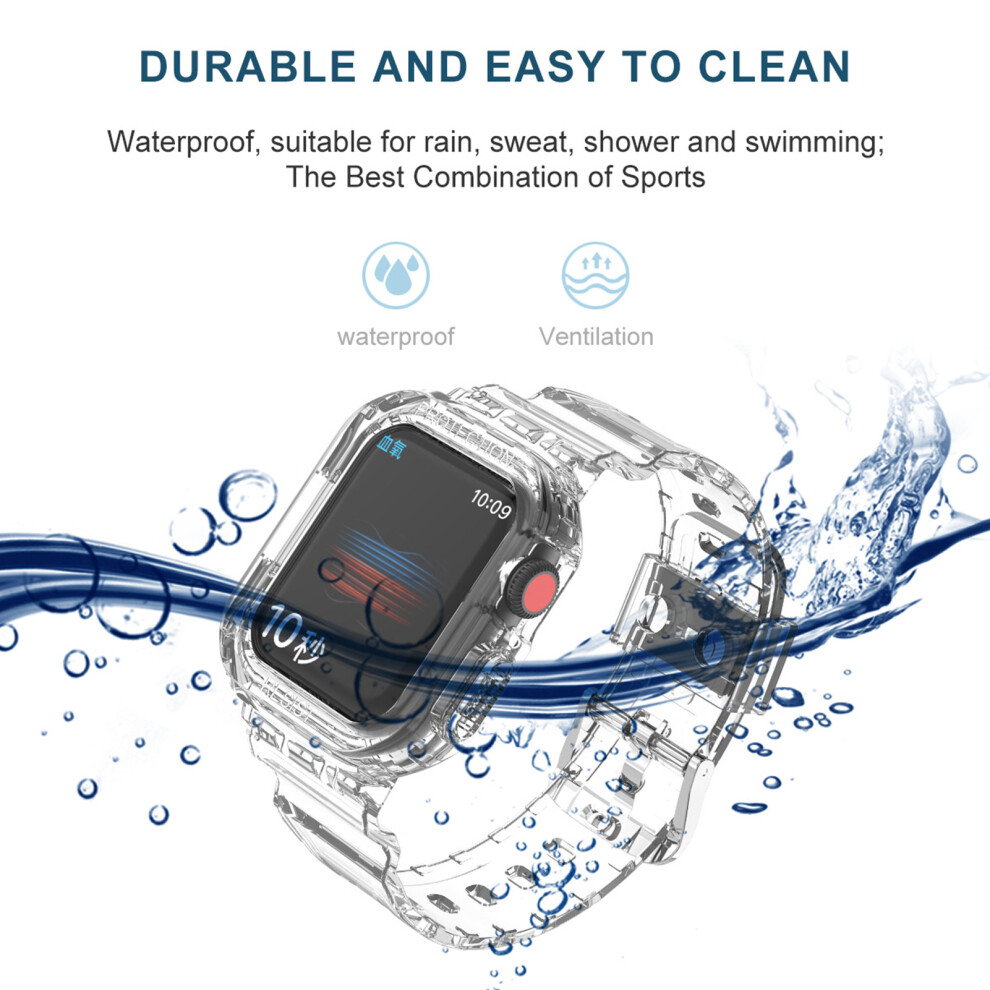 Aurora Trade 38/40/41Mm 42/44/45Mm Adjustable Tpu Watch Strap, Transparent Soft One-Piece Replacement Band Compatible With Apple Watch 8 9482828457128