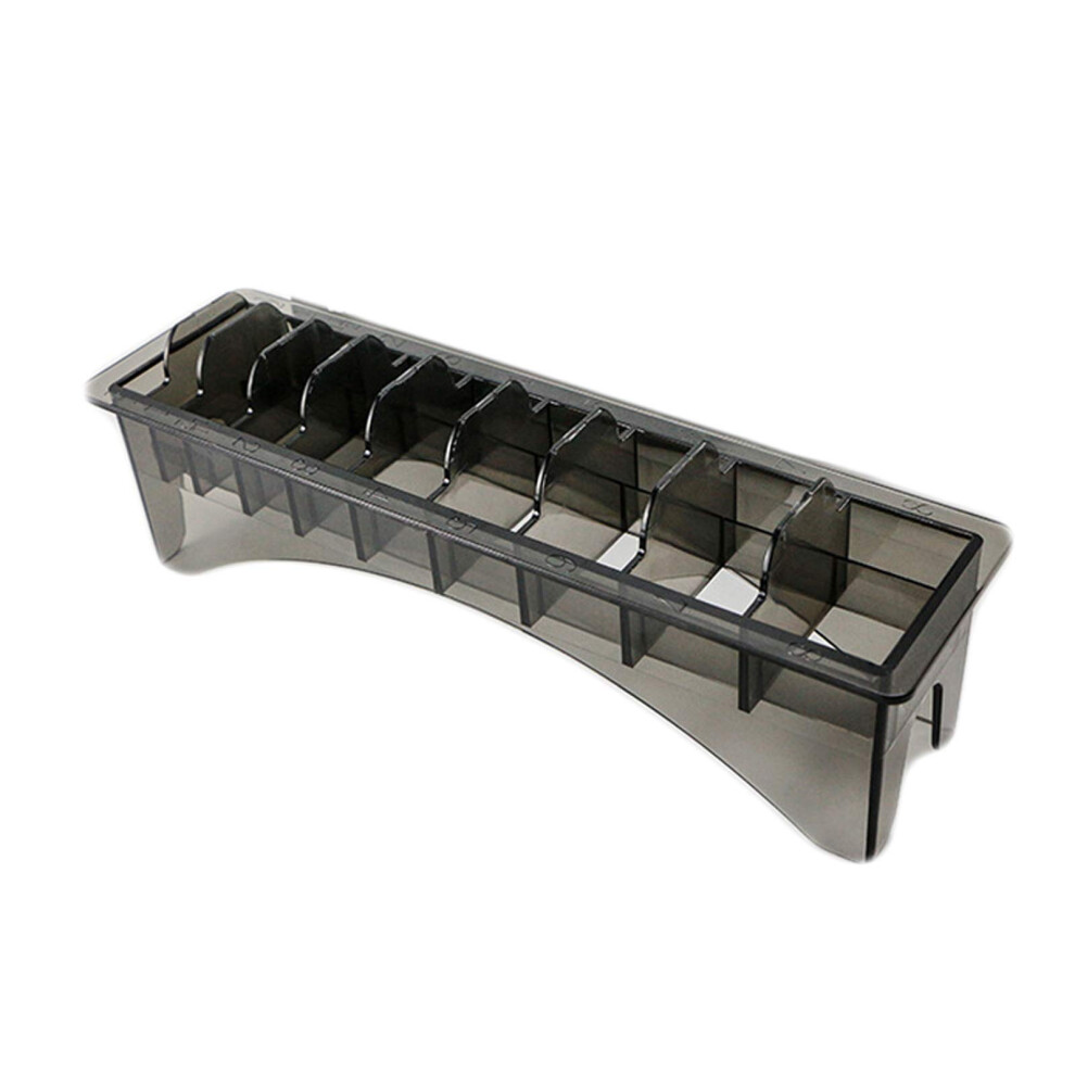 Clipper Blade Organizer with 10 Slots and Comb Storage, Plastic Hair Clipper Storage Case Gray