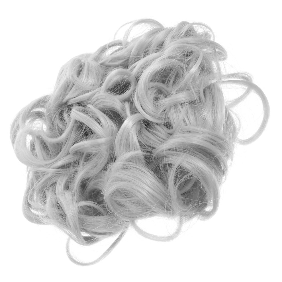 Curly Hair Bun Extension with Comb Clip Synthetic Retro Messy Bun Hairpiece for Quick Styling