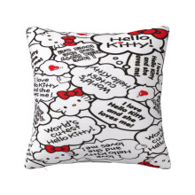 Hello Kitty Cartoon-Kissenbezug, dekorative Kissenbezüge für Sofa und Zuhause, fröhliche saisonale Couchkissenbezüge, 56 x 56 cm