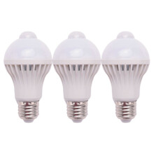 3x E27LED-lamp met bewegingssensor, LED PIR-bewegingssensorlamp, bolvormige lamp, 5W