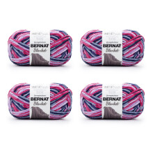 Hilo de poliéster supergrueso Bernat Blanket #6, color turmalina, 300 g (10.5 oz), 220 yardas (paquete de 4)