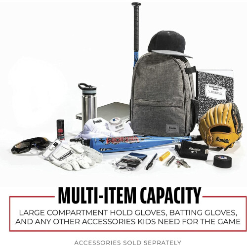 Σακίδιο πλάτης Franklin Sports Traveller Jr. Baseball - Γκρι 1