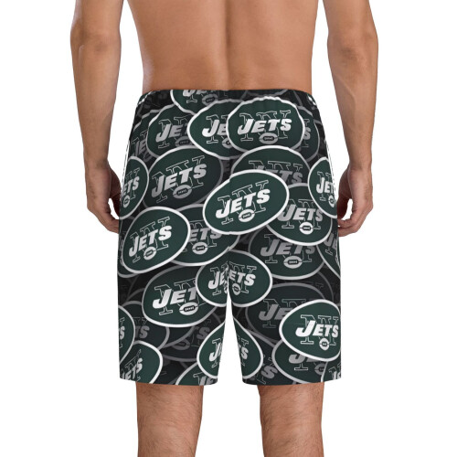 NYJ_Jets Ανδρικό Κοντό Παντελόνι Πιτζάμας με Αθλητικό Λογότυπο Ομάδας Ποδοσφαίρου 2