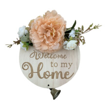 XIUH Clearance Sale! Home Decoration Welcome Sign Wood Flower Spring Door Sign Wedding Door Sign Welcome Wall Sign (B)