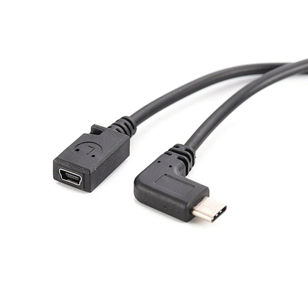 For Type C Usb 3.1 Male To Mini Usb 5Pin Female Charging Data Cable Cord Adapter 90 Straight 0.25M 9499224637719