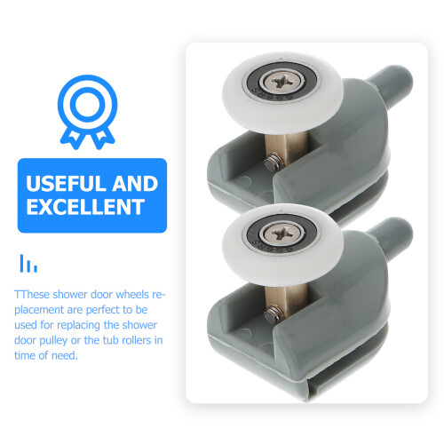 Sliding Door Rollers Shower Runners Wheels Replacement Pulleys Scroll Glass Iron Abs 10 Pcs 2