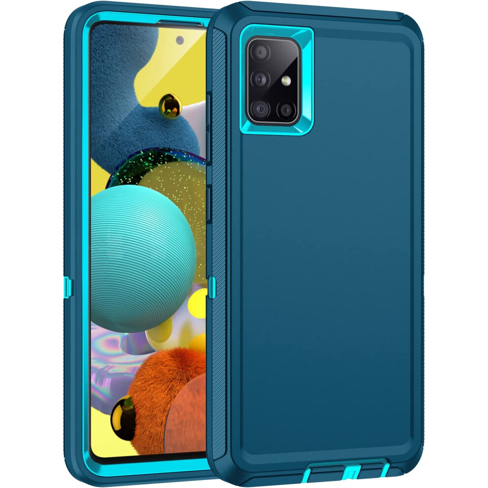 Galaxy A51 5G Case - Shockproof, Dustproof 3-Layer Rugged Cover For Samsung Galaxy A51 4G 6.5", Turquoise Green 9499224639584