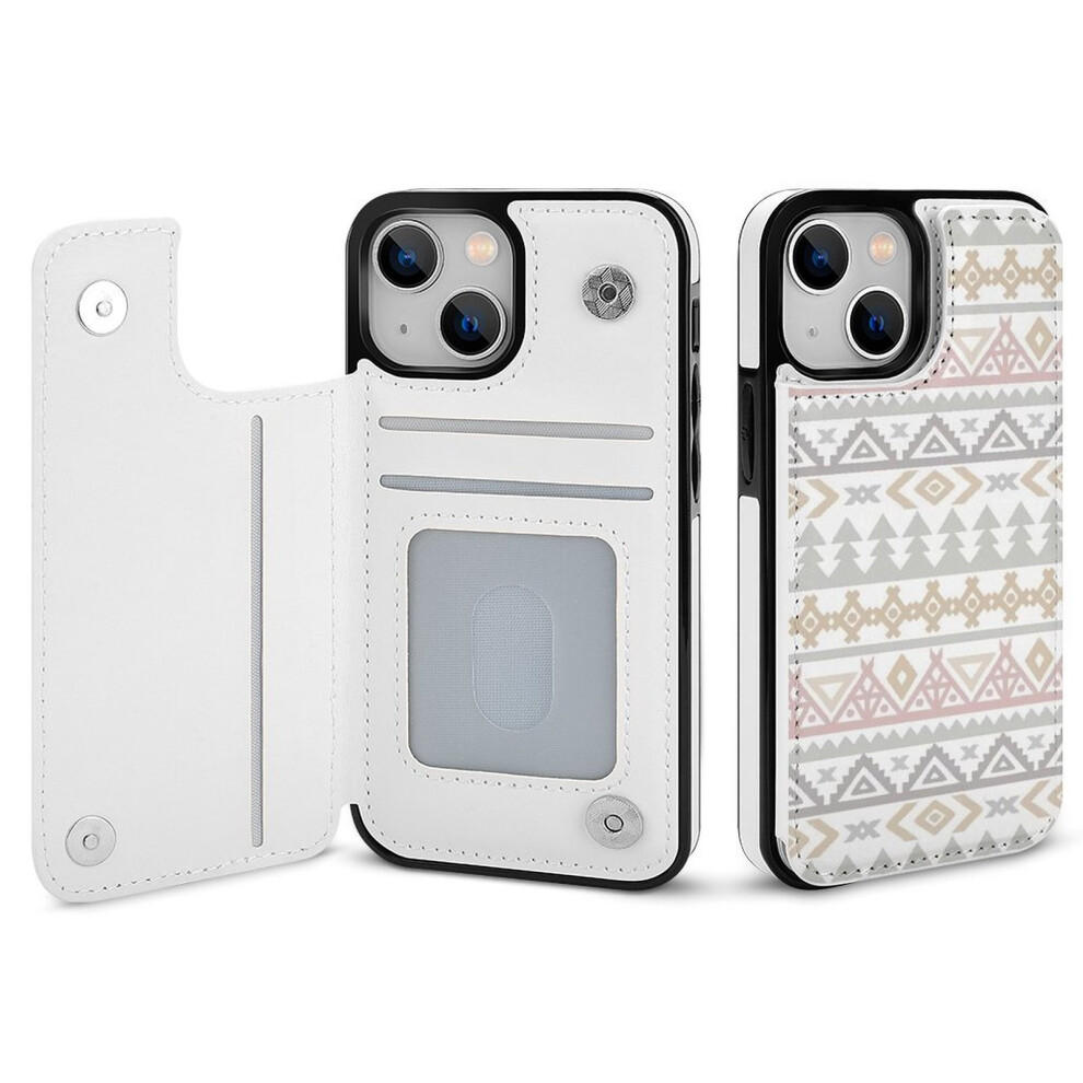 Bohemian Compatible With Iphone 14 Wallet Case, Pu Leather Flip Cover With Card Holder, Kickstand & Magnetic Clasp, Shockproof 9499224639621
