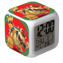 LED budík so vzorom Super Mario - svietiace digitálne stolové hodiny pre deti, dospelých - darček k narodeninám, kompatibilné s HTNL#307