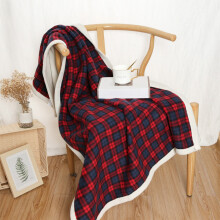 Blankets & Throws Clearance Lamb Wool Blanket Checked Printed Nap Blanket Winter Office Nap Conditioning Quilt