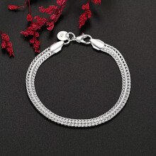 RSAMD925 Sterling Silber Charm-Kette, Armband für Damen und Herren, edles Hochzeitsgeschenk