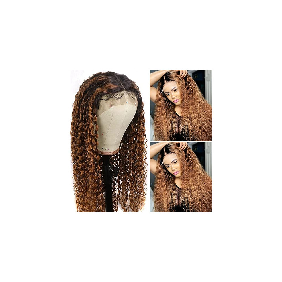 Unisex 13X1 Ombre Human Hair Lace Front Wig 150% Density Pre Plucked Glueless With Baby Hair