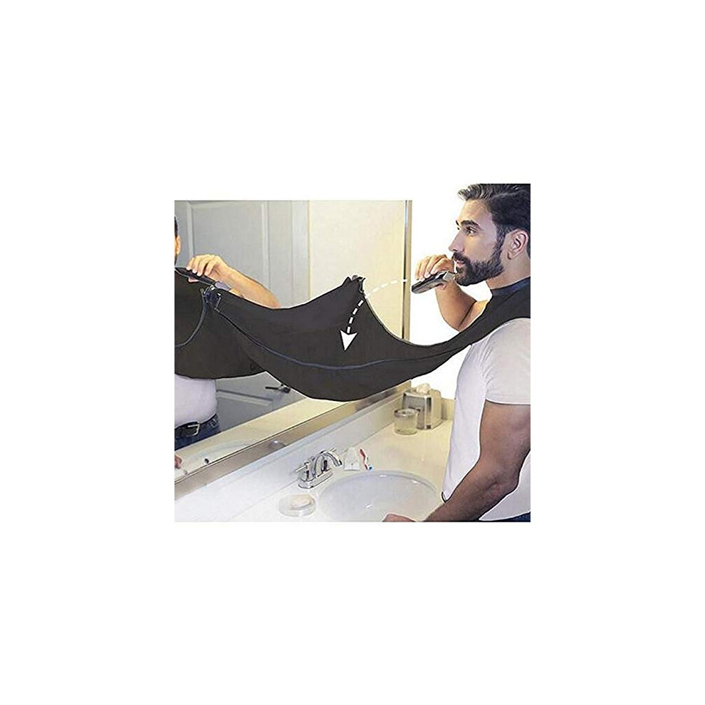 Waterproof Beard Bib and Apron for Shaving, Hair Catcher with Mirror Suction Cups, 120x78cm