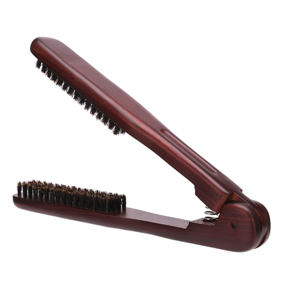 2 in 1 Hair Straightening Brush Comb with Bristles for Fast Frizz Control and Smooth Salon Styling