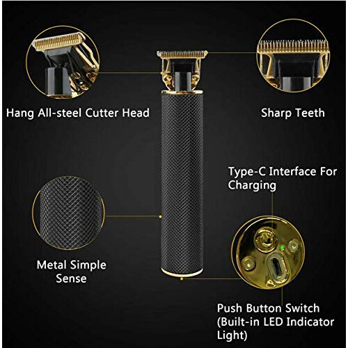 Hair Trimmer Cordless with 8 Guide Combs, Precision TBlade, USBC Fast Charging Beard Clipper 1