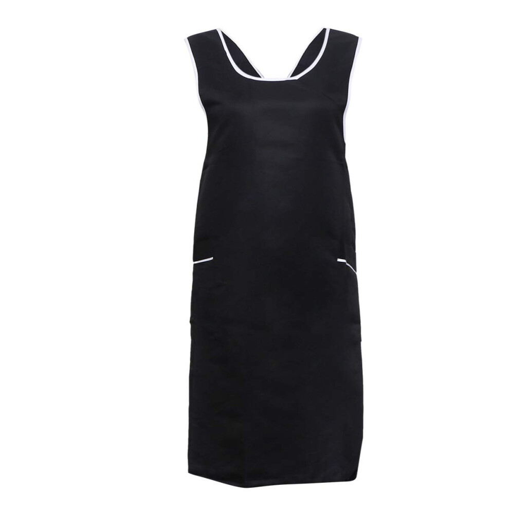 Professional Barber Apron with Large Tool Pocket, QuickDry Black Hairdressing Smock for Women