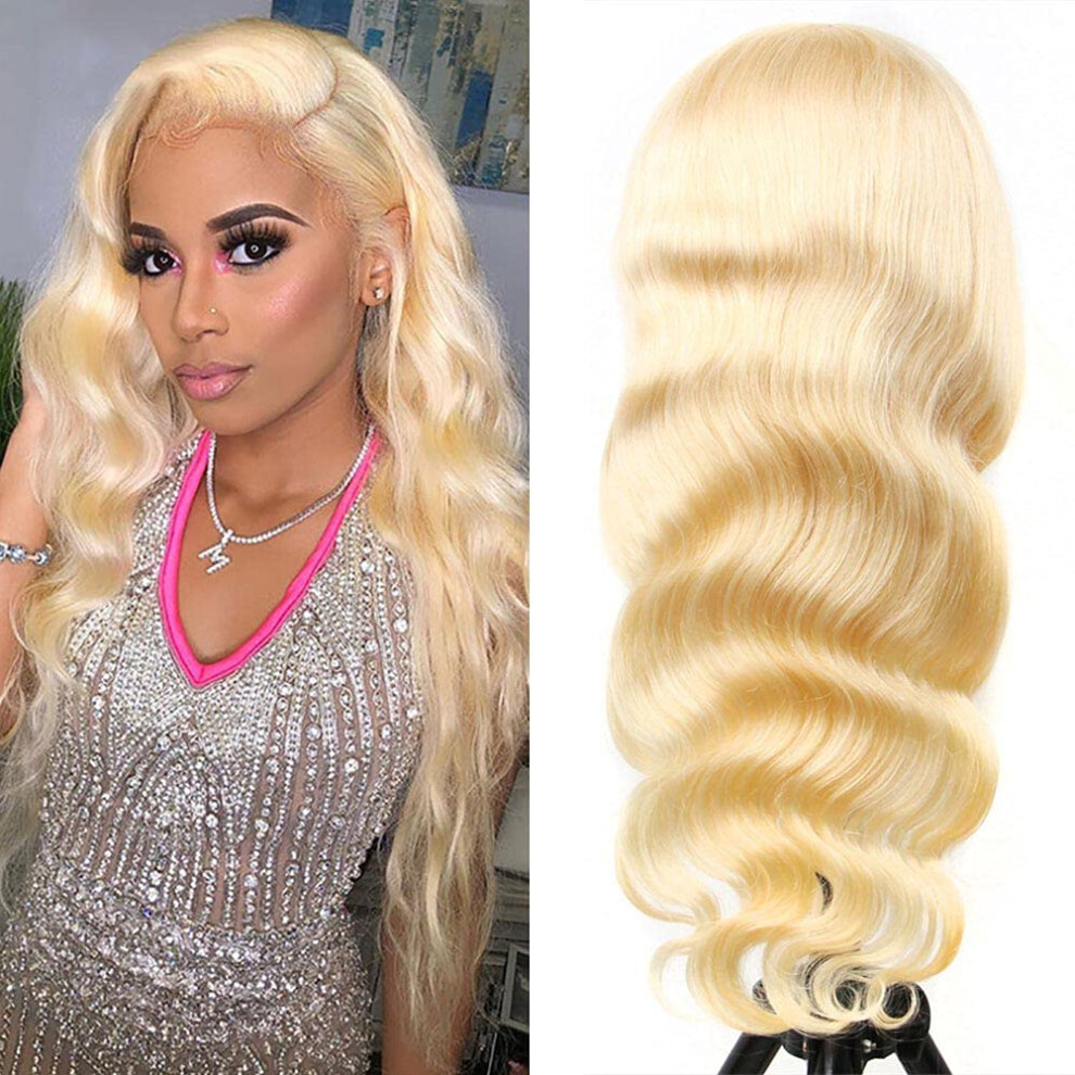 Unisex 613 Blonde Brazilian Lace Front Wig Human Hair 20 Inch Pre Plucked 13X4 With Baby Hair