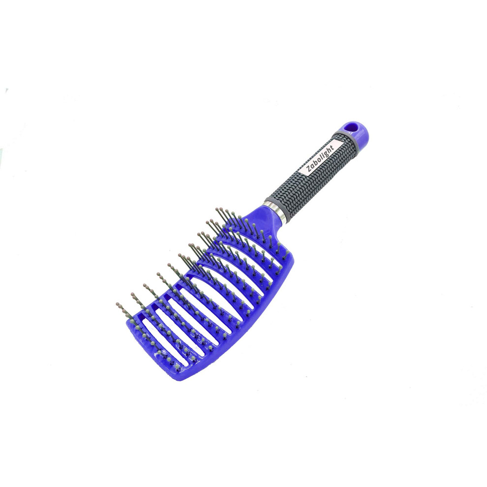 Blue Vent Hair Brush Vented Detangling For Thick Long Curly Hair, Curved Fast Blowdrying