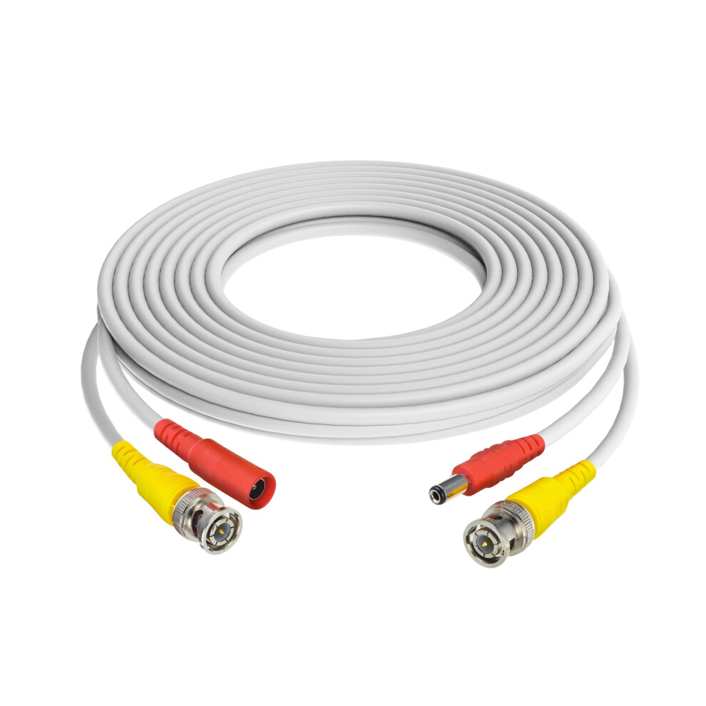 25Ft Bnc Security Camera Video Power Extension Cable Compatible With Night Owl Cctv Systems White 9164114975966