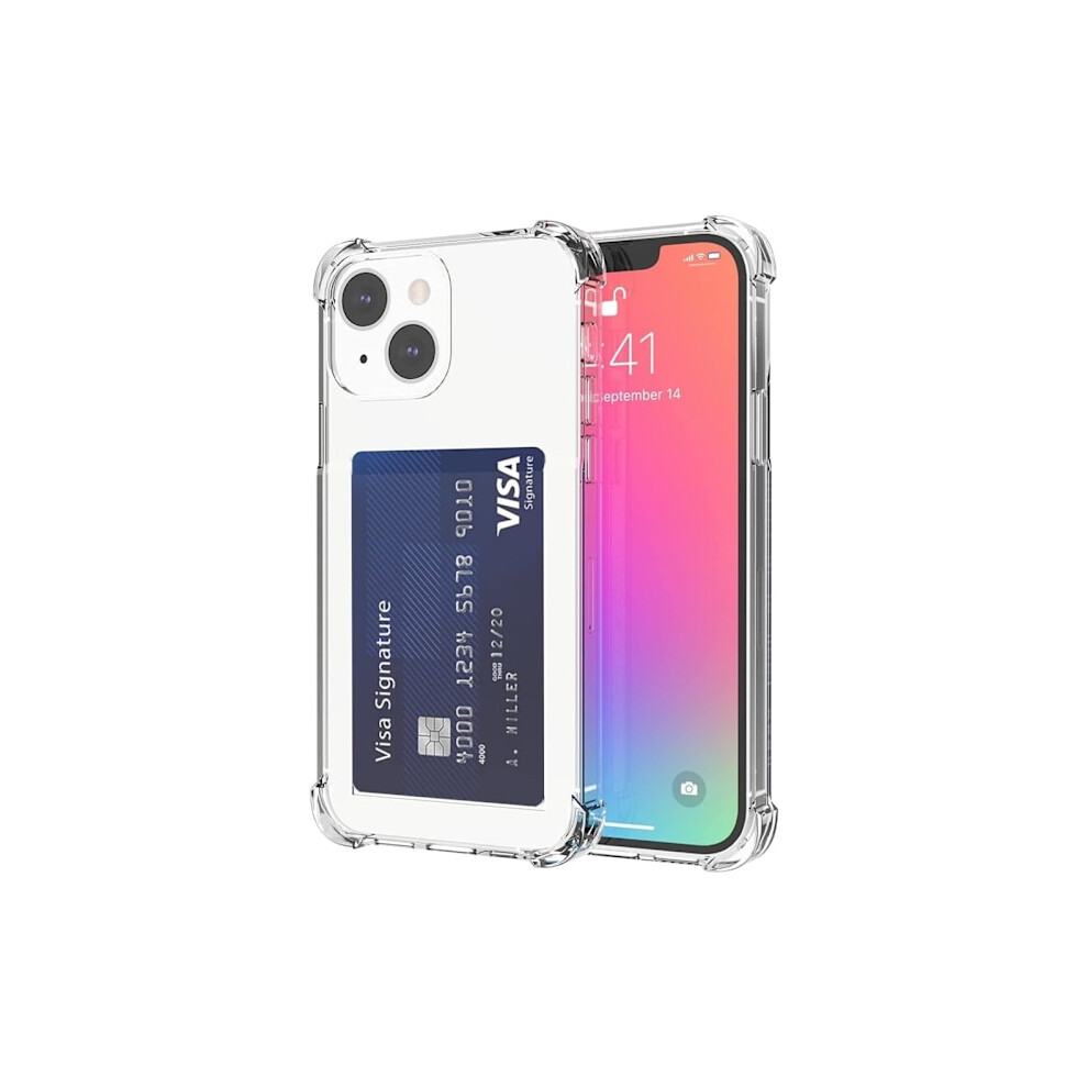 Compatible With Iphone 13 Mini Transparent Compatible With Iphone Case With Card Holder Wallet Case 9173940155343